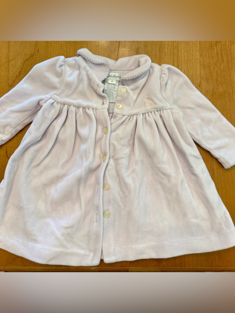 Vintage Ralph Lauren Baby Girl 3 Months Velvet Dress Lavender